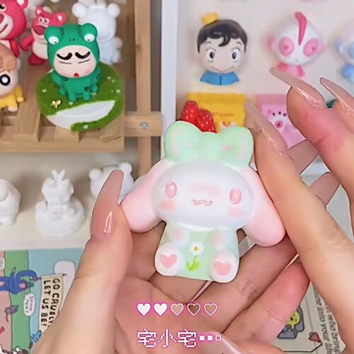 Wholesale Miniature Plaster Doll Coloring Yaka Painted DIY Coloring Backpack Bear Stiky Cinnamon Dog Kurumi 