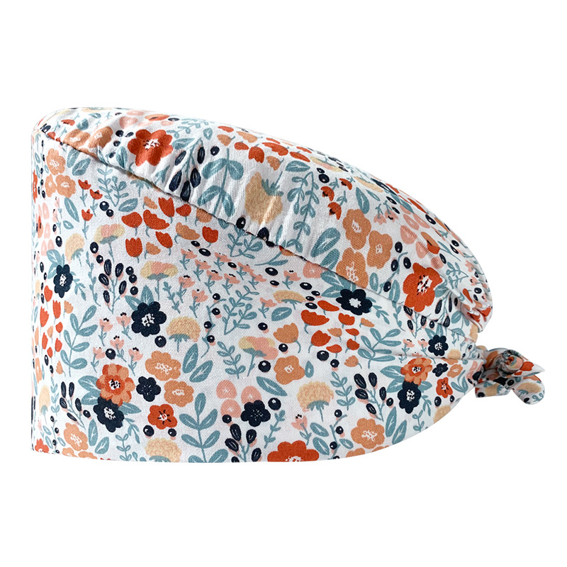 Gorro de Enfermera Coreano Fresco y Lindo, 100% Algodón, Gorro de Médico, Dentista, Estética y Salón de Belleza con Estampado Lindo.