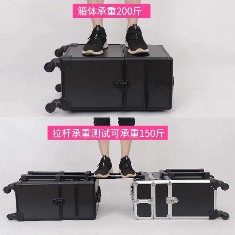 Estuche de cosméticos, barra de tracción, portátil multicapa de gran capacidad, talón profesional, talón de maquillaje, caja de herramientas de tatuaje de uñas para pestañas