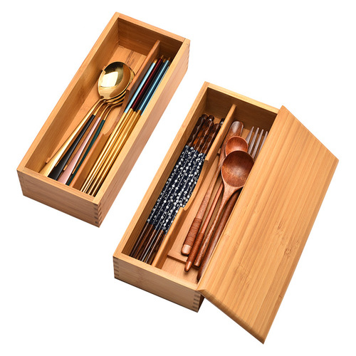 Japanese chopstick box with lid hotel spoon and fork cutlery storage box lettering kitchen supplies compartmentalized chopstick basket