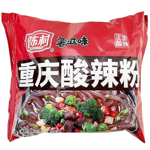Chen Village Chongqing Sour and Spicy Potato Flavor 100g Bagged Non-fried Instant Noodles with Red Potato Vermicelli Convenient Quick-Cooking Noodles