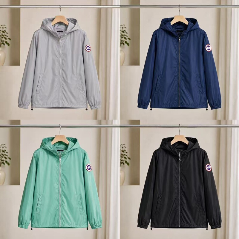 Goose Home Cross-Border Large-Sleeve Kirani Lightweight Hooded Windproof Jacket with Full-Length Zipper Closure, Urban Functional Style Goose Home Cross-Border Large-Sleeve Kirani Lightweight Hooded Windproof Jacket with Full-Length Zipper Closure, Urban Functional Style