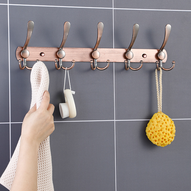 廠家直銷不鏽鋼掛衣鈎黑色掛鈎排鈎牆壁門後粘鈎收納衣帽鈎