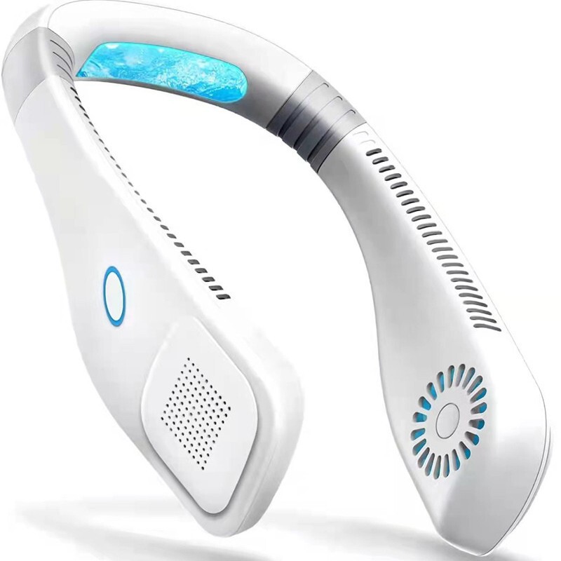 Cross-Border New Model USB Rechargeable Turbine High-Wind Bladeless Neck-Hanging Fan for Outdoor Sports Portable Mini Fan