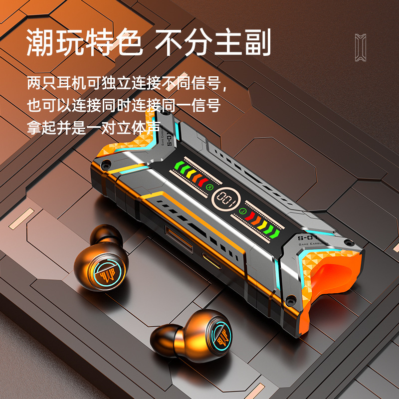 跨境爆款M48无线蓝牙耳机双耳数显mini音乐电竞低延迟游戏耳机