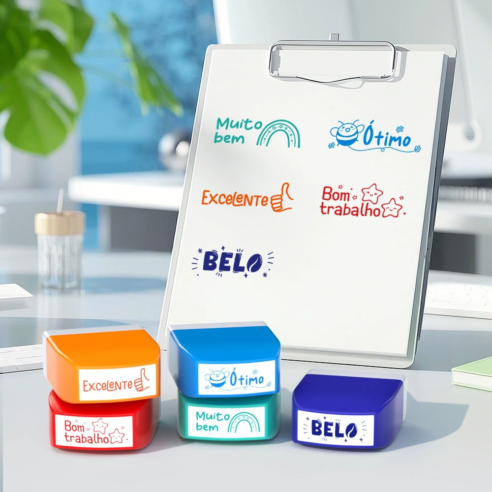 Штампы с комментариями учителя, красочная комбинация, 5 штук, 8 штук, португальский, испанский, русский, штампы для поощрения, прямые поставки из-за границы