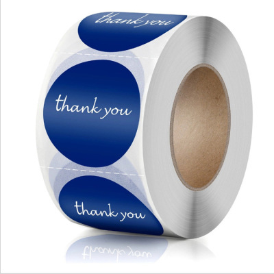 定制thank you貼紙圓形謝謝妳1.5 信封貼紙燙金封口貼烘焙不幹膠