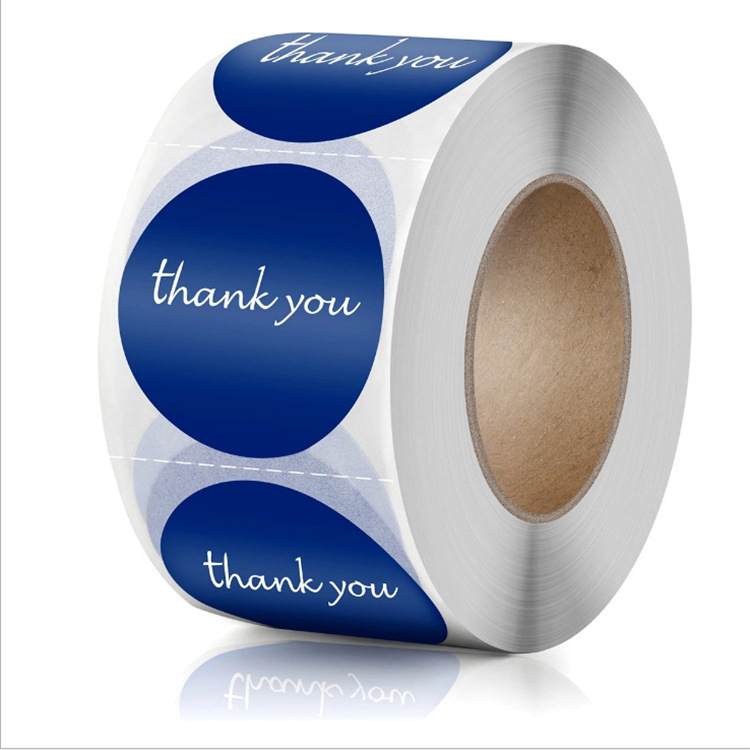 定制thank you貼紙圓形謝謝妳1.5 信封貼紙燙金封口貼烘焙不幹膠