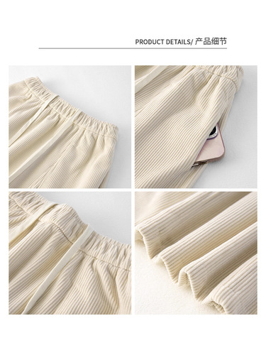 Coffee color corduroy pumpkin dress for women's autumn new style small Melade high-waist large swing long skirt