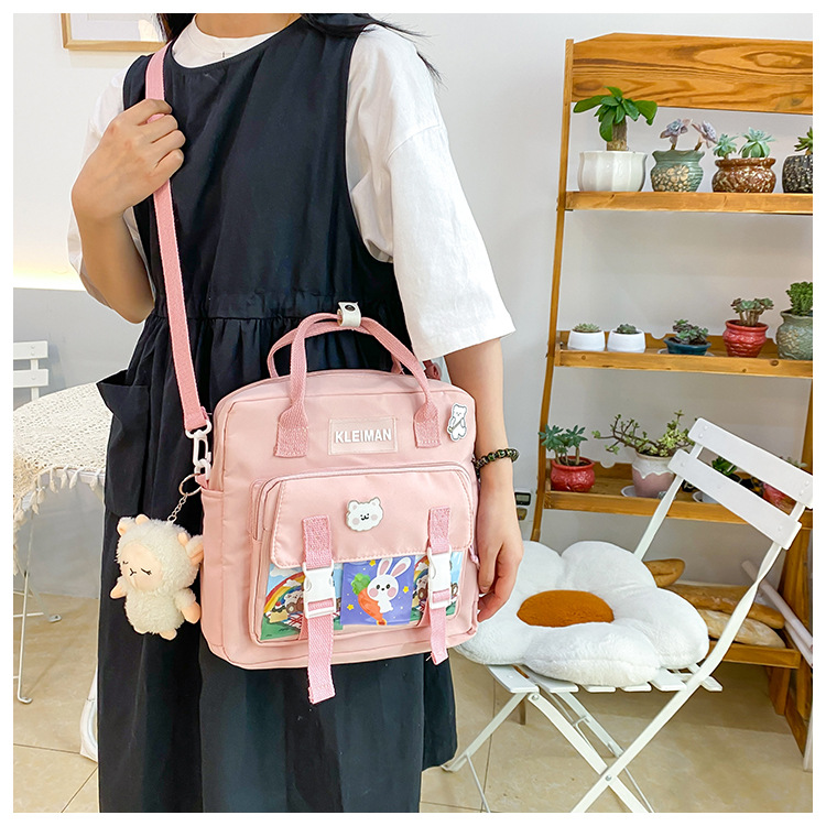 Book bag, handbag, canvas bag, large-capacity crossbody bag for girls, single-shoulder bag for primary school students, tutorial bag for classes, tutoring undefined