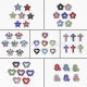 8mm single color diamond alloy five-pointed star butterfly heart-shaped jewelry diy wristband key chain phone chain accessories