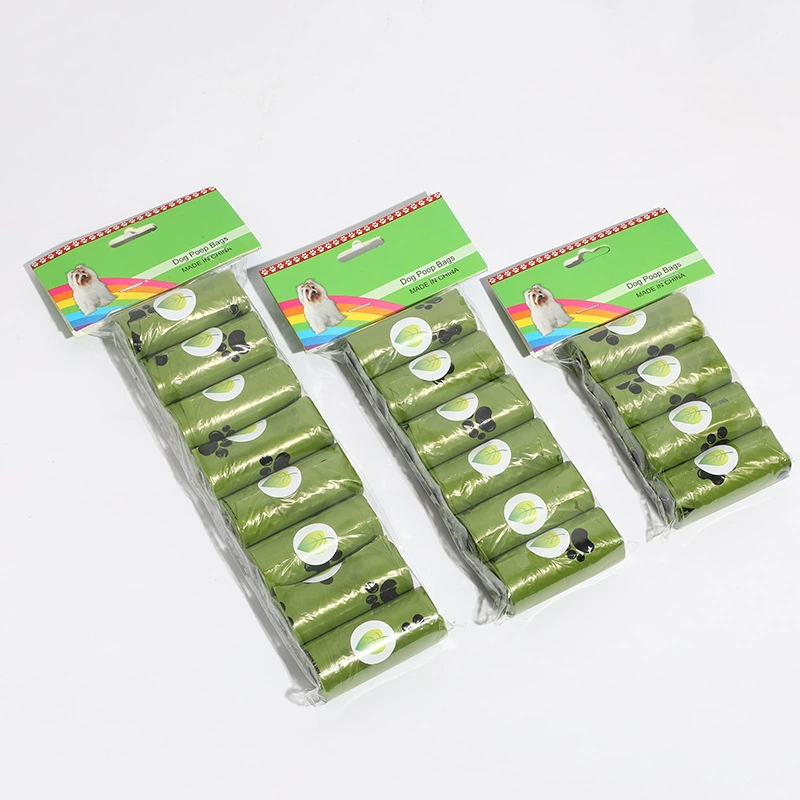 Биоразлагаемые пакеты для собачьих экскрементов, портативные пакеты для уборки за собаками во время прогулок, экологически чистый материал