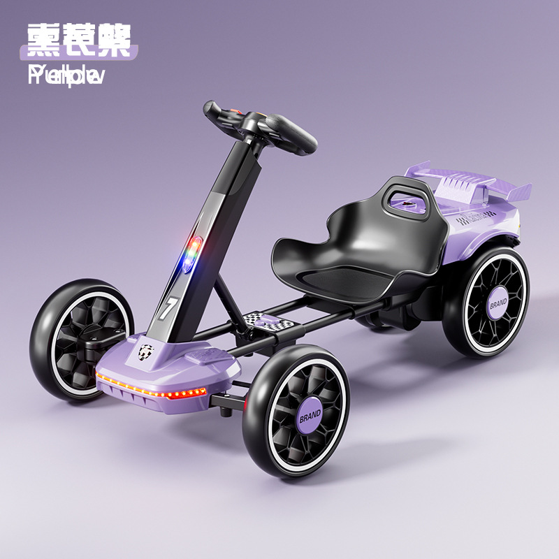 Nuevos niños transfronterizos instalación gratuita karts de cuatro ruedas para personas, control remoto portátil eléctrico para niños plegable