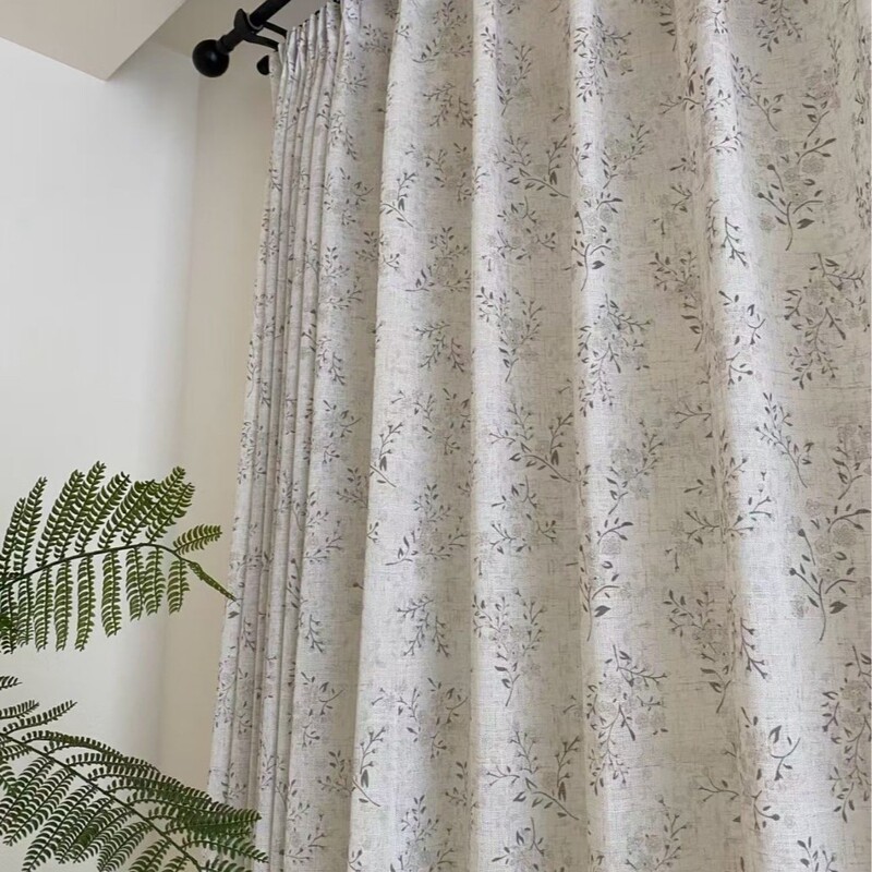 Pastoral Linen Small Floral Window Sheer Curtain Decoration for Home Bedroom Balcony Living Room, Warm and Sweet