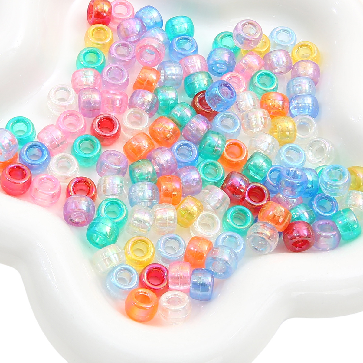 #12 Bucket Beads Plated Transparent Mixed Colors
