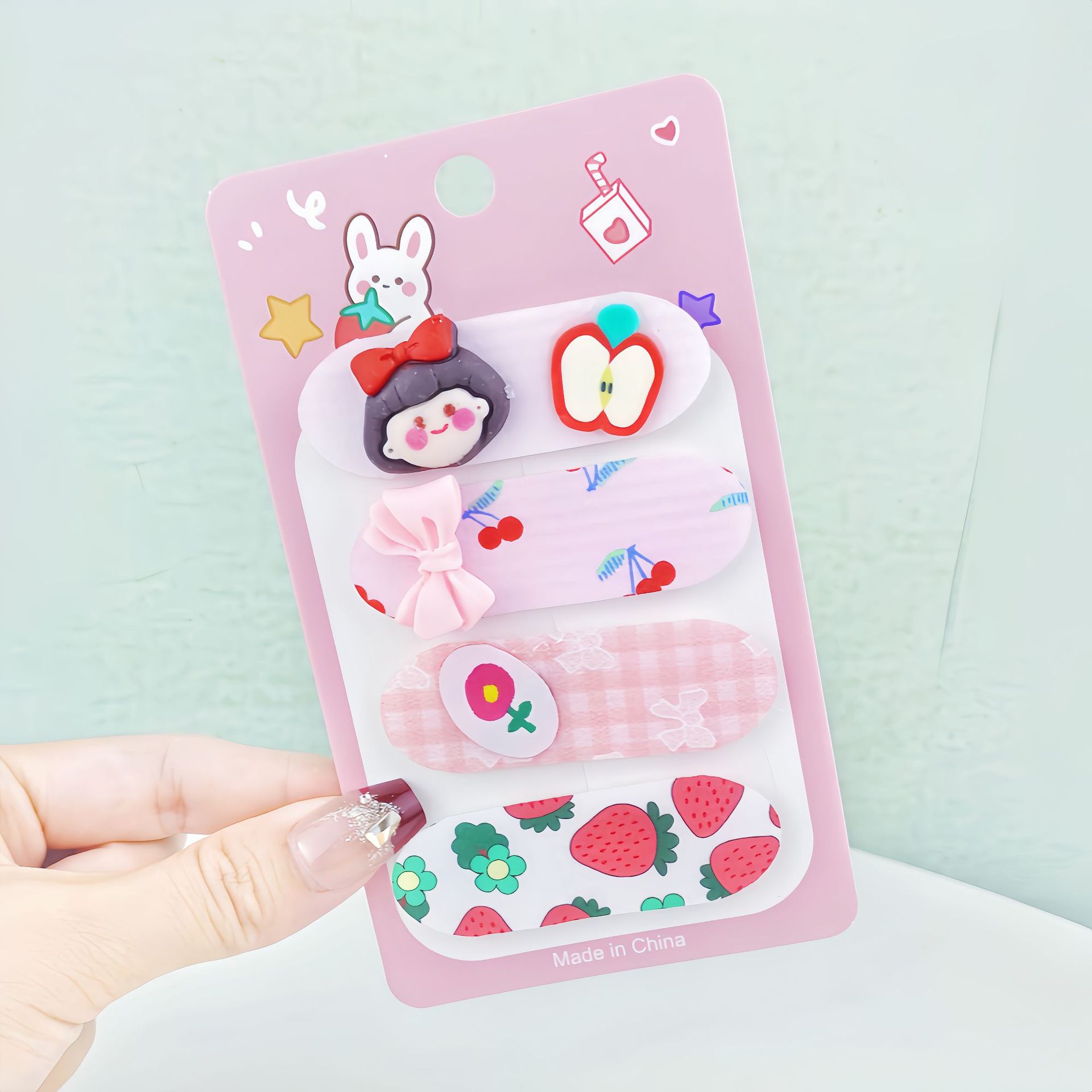 Niños nuevos Koolomi velcro para el cabello chicas coreanas en línea frange pegatinas de cabello rotas pegatinas de dibujos animados bandas de cabello toque