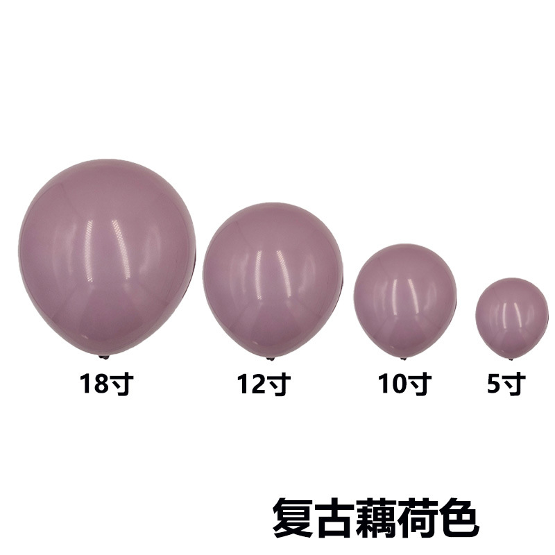 El mismo color de tamaño completo transfronterizo retro color globo boda habitación diseño globo cadena traje fiesta imitación belleza mate globo