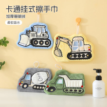 批发擦手巾卡通可爱儿童家用擦手小毛巾可挂式珊瑚绒吸水擦手帕