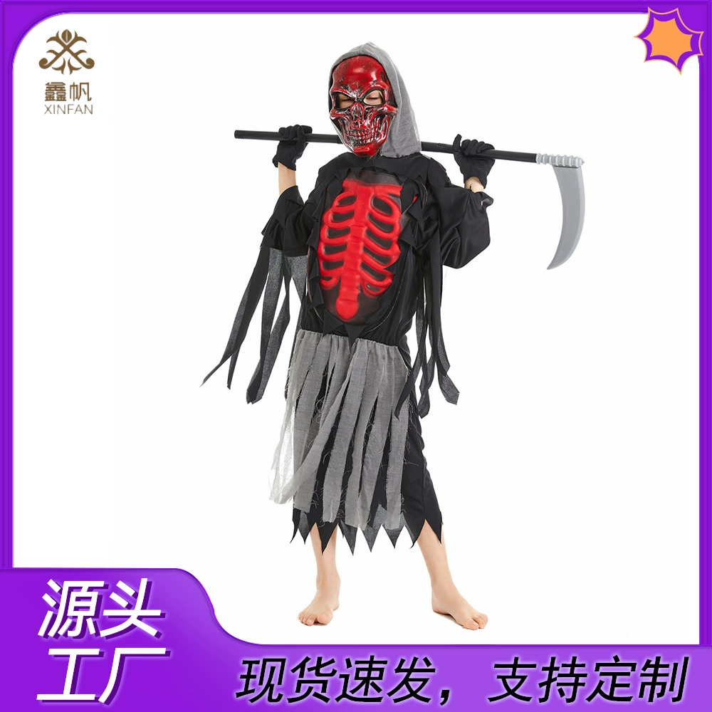 Детский костюм дьявола вампира на Хэллоуин, реквизит ужасов, красный сатана, одежда для косплея, костюмы для выступлений