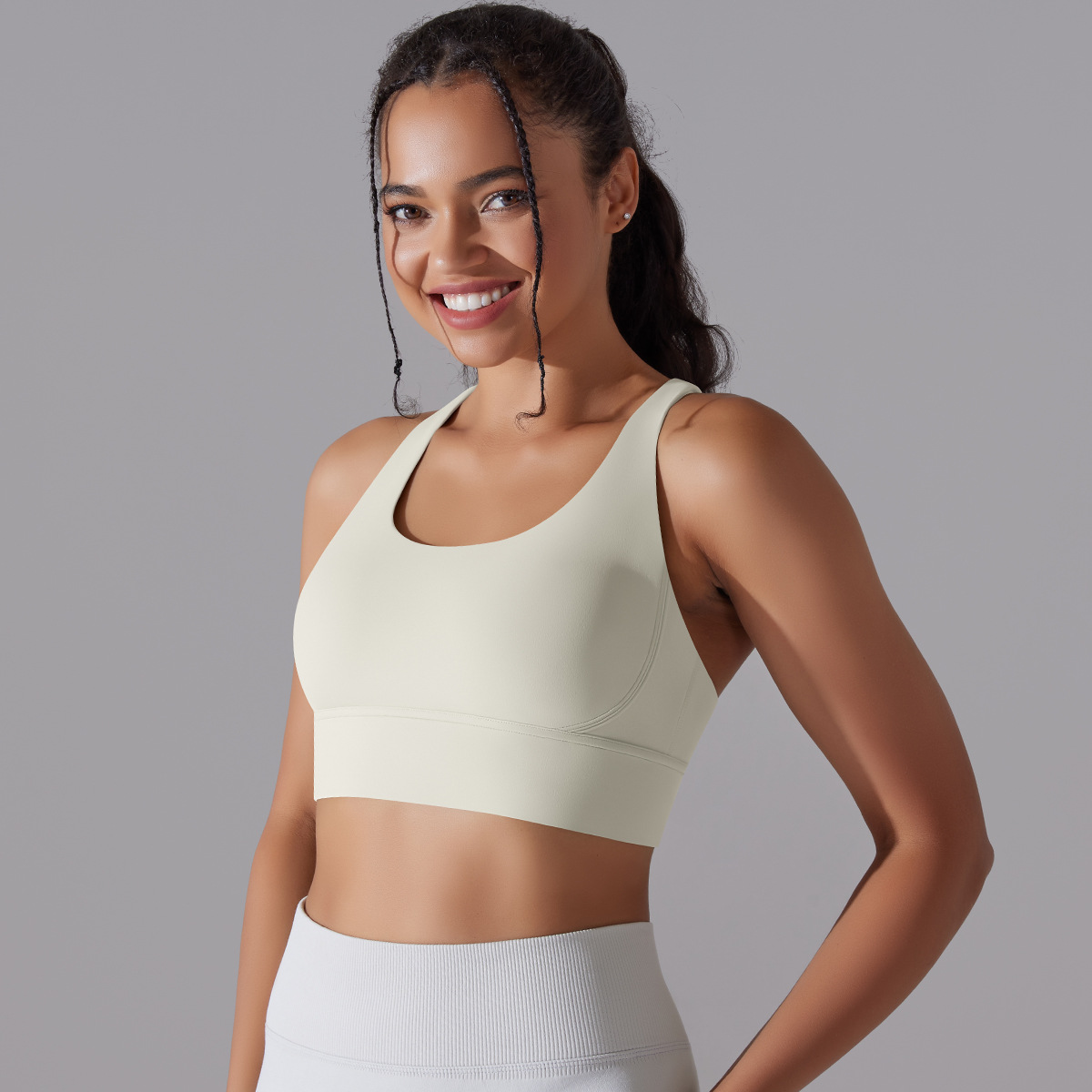 127g Weight Sleeveless Sleeve Length Nylon, Spandex Fabric Type Short Top Length Halter Crisscross Tank Tops Type Fitness, Yoga Occasion U Neck Neckline Solid Color Pattern Sports Style Sports Solid Color Nylon Spandex U Neck Active Tops Halter Crisscross Tank 156