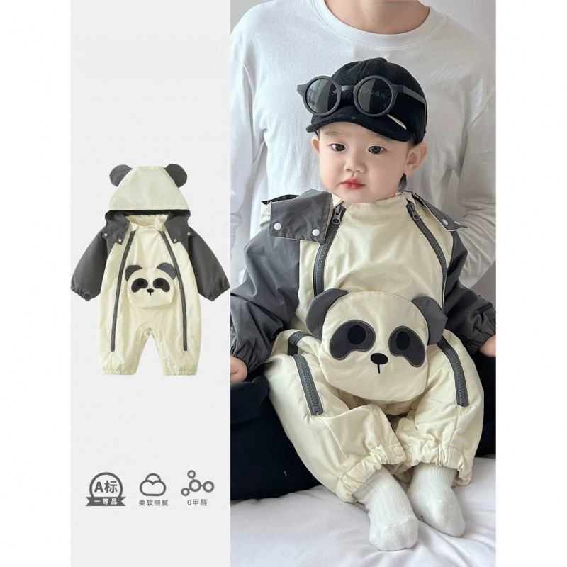 婴儿冬装衣服超萌洋气男宝宝连体衣秋冬款冲锋衣婴幼儿冬季外出服