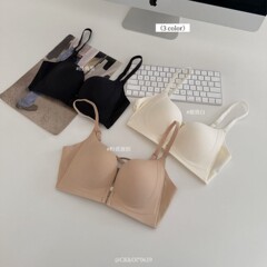 0619#双扣深v小聚蛋前扣内衣女无痕聚拢舒适上托美背调整型文胸女