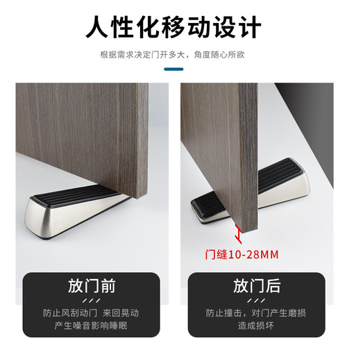 Silicone Door Stop Without Drilling, Household Glass Door, Wood Door, Anti-Collision, Stainless Steel Positioner, Door Block, Moveable Door Stop