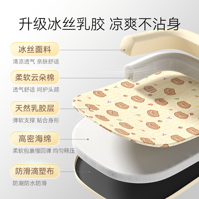 Primavera y verano, gato, fresco y fresco, almohada en forma de U de dibujos animados, cojín de látex, sofá para perros, caseta para gatos, caseta para perros, caseta para mascotas