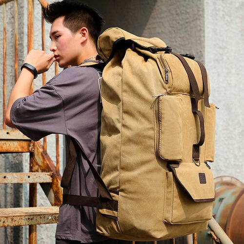 110L super large capacity canvas backpack for men travel large backpack outdoor mountaineering travel work luggage bag rucksack