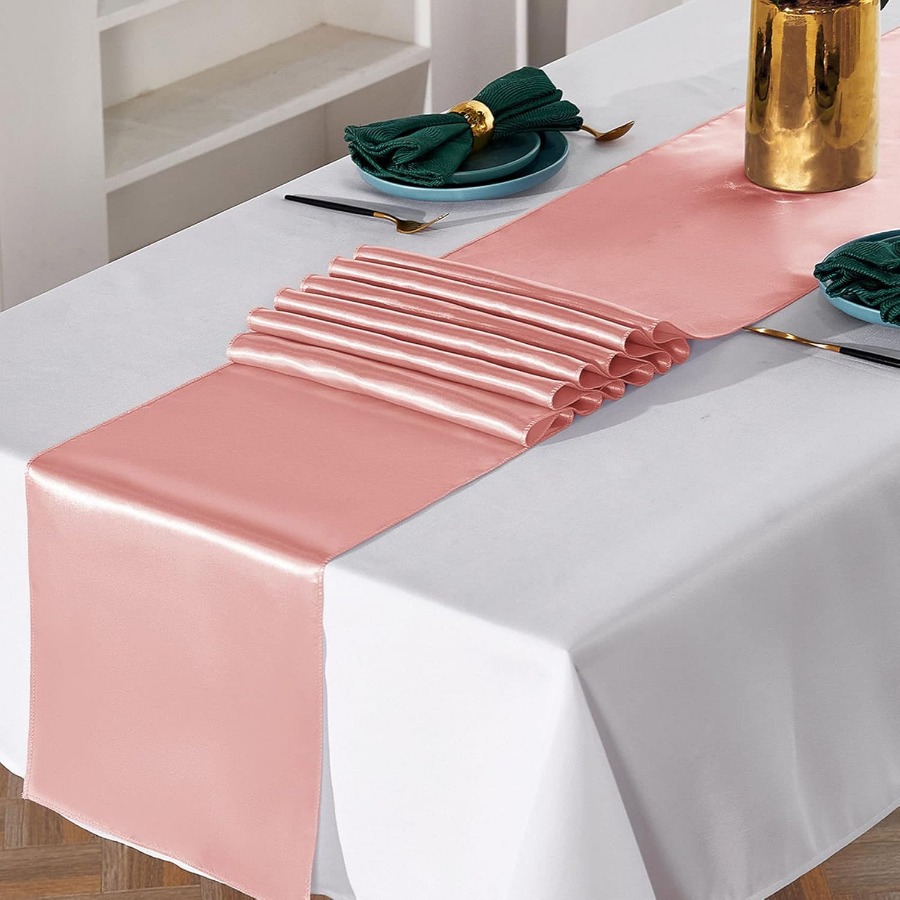Venta caliente transfronteriza toalla de mesa de seda de satén de estilo europeo bandera de mesa con borde de bloqueo de alta densidad mesa de comedor decoración de fiesta de boda suministro de origen image 10