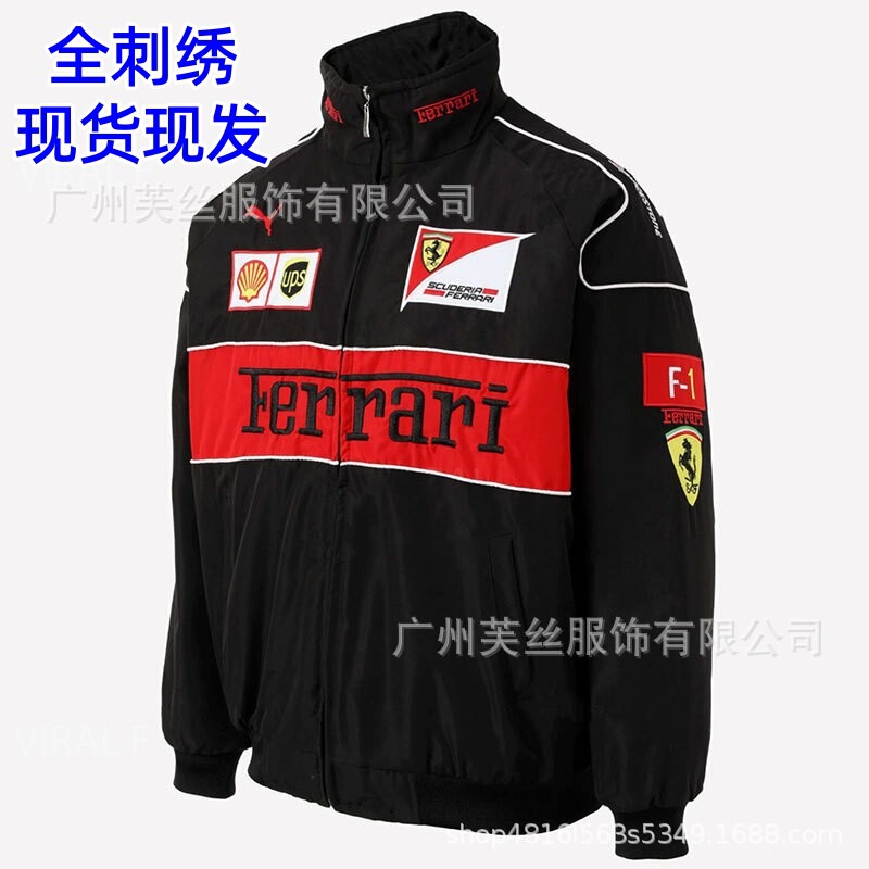 Amazon Embroidered Spring and Autumn New Cross-Border Foreign Trade Jacket Printed Motorcycle Cotton Loose Coat Cotton Jacket Amazon Embroidered Spring and Autumn New Cross-Border Foreign Trade Jacket Printed Motorcycle Cotton Loose Coat Cotton Jacket