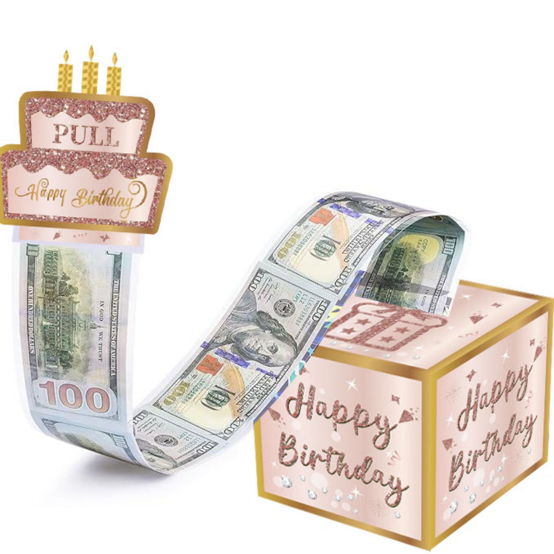 现货生日现金礼物折叠红包惊喜抽出式现金礼物盒派对装饰布置