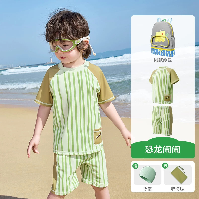 Traje de Baño de Dos Piezas para Niños Poliéster Protección Solar para Natación y Playa