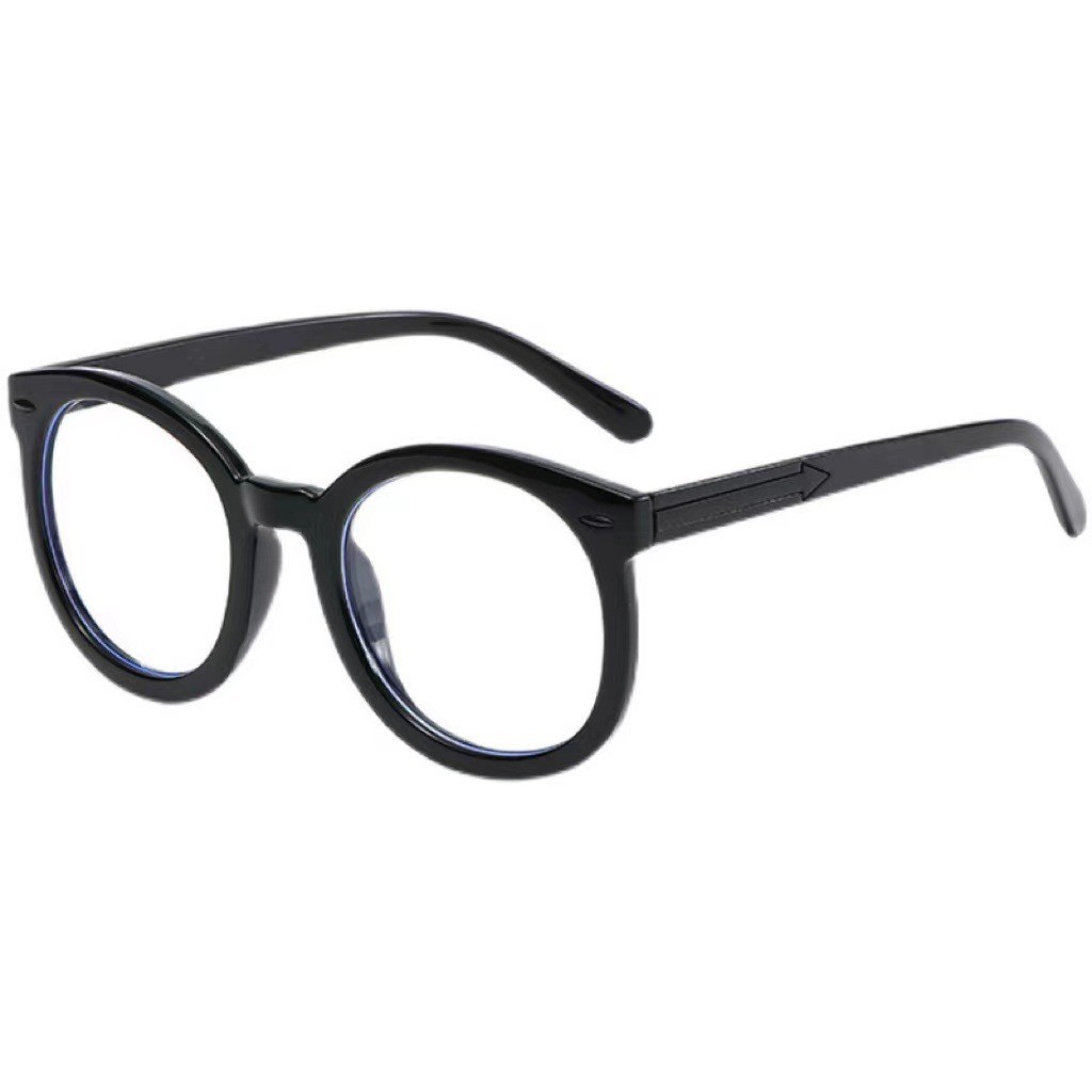 Antiguo gafas negras anti-luz azul simple cara delgada explosión retrógrado monofálculo gafas de moda coreana para mujeres