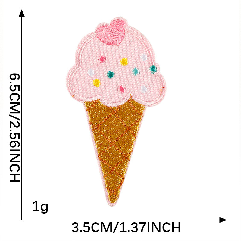 刺繍ステッカーピンクシリーズケーキアイスクリームパッチステッカー自己粘着衣類アクセサリー DIY ハンドブックパッチ布ステッカー|undefined