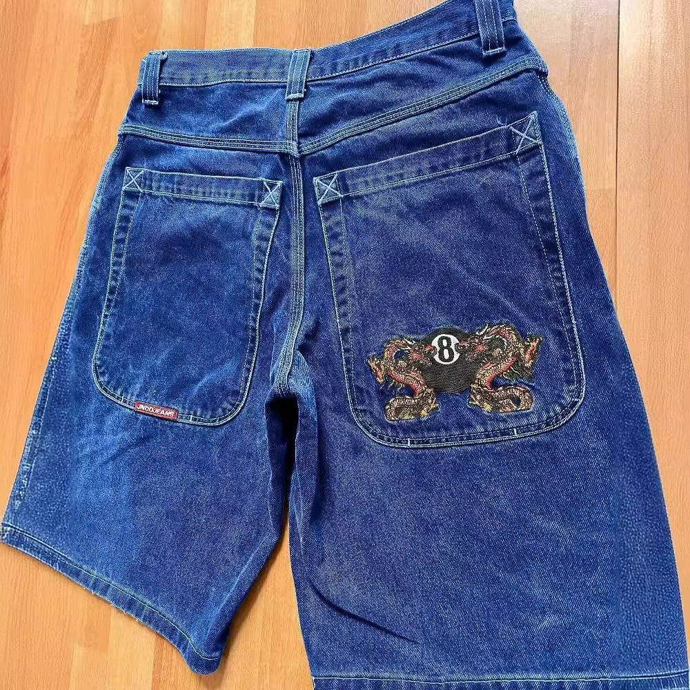Denim skirt, men's basketball shorts hip-hop style, loose fit