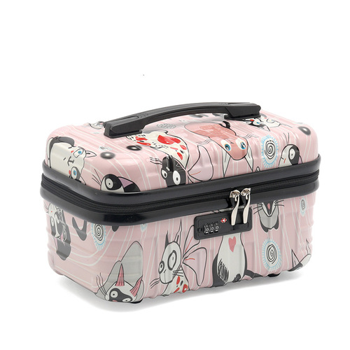 16-inch women's carry-on suitcase cosmetic bag large capacity lockable travel case lightweight waterproof toothbrush bag makeup and cosmetics storage box