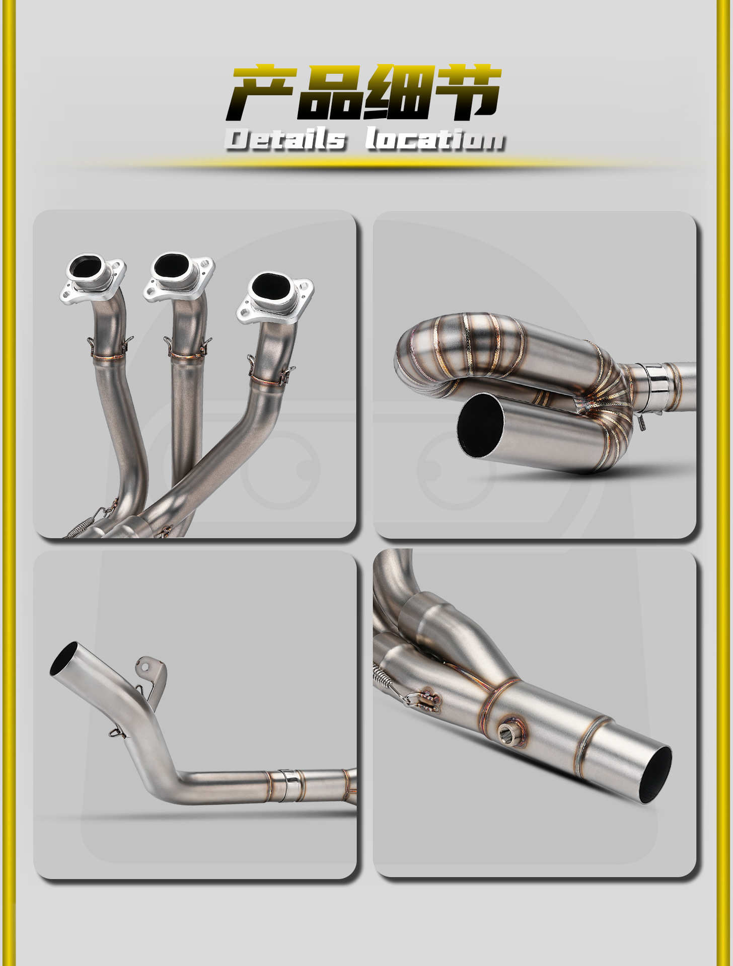 Triumph 765R/Rs 17-24 Motorcycle Modified Exhaust Pipe Stainless Steel/Titanium Alloy Front Section Non-Destructive Installation