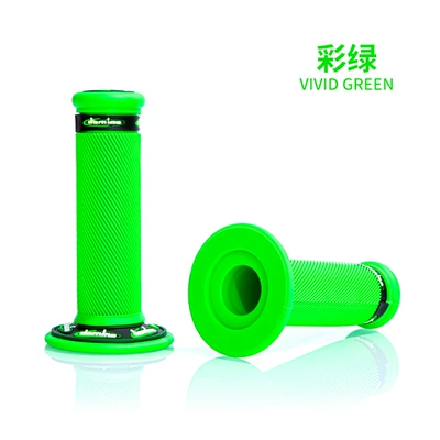 22mm Universal Retro Colorful – Motorcycle Handle Cover - new-domino-twill-handle-glue-colored-background-green