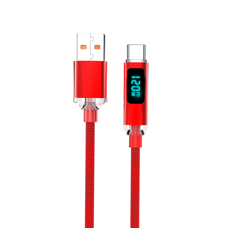 晶耀デジタル表示120w超急速充電Typecデータライン適用華為栄光vivo ppo充電線クロスボーダー|undefined