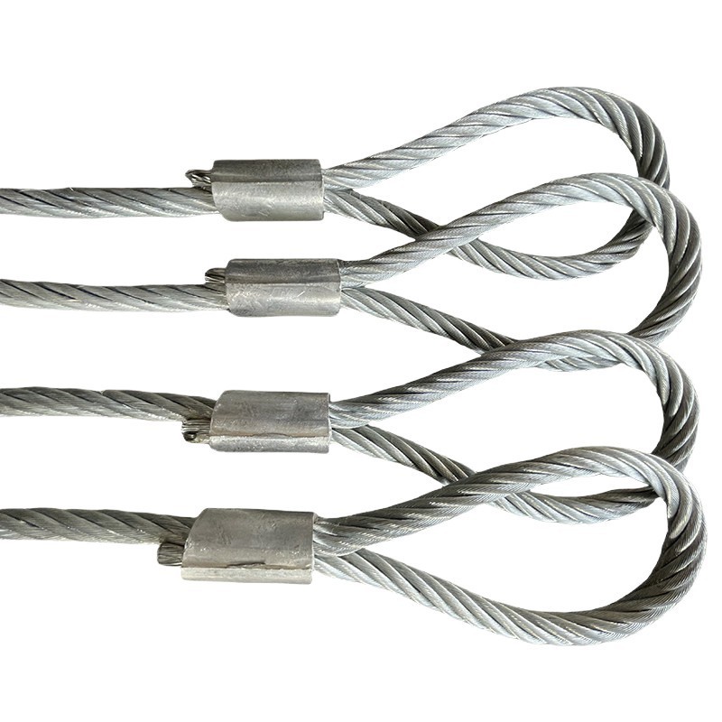 Prensado cable de alambre galvanizado elevación de alambre de alambre de elevación manga de aluminio procesamiento doble botón conjunto completo de fábrica al por mayor cable de tracción image 6