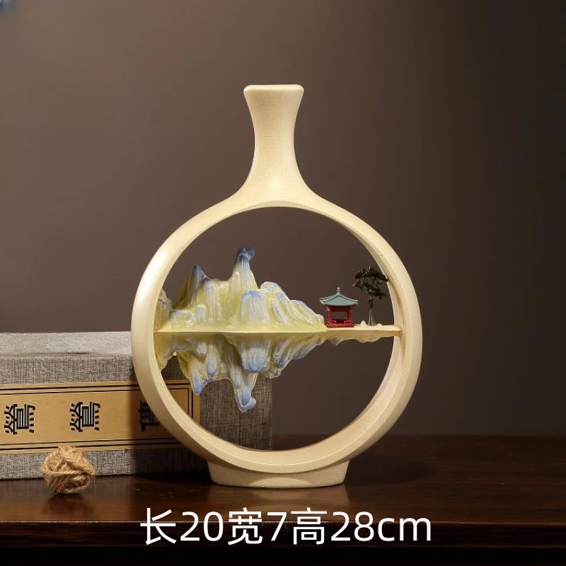 新しい中国風の松の花瓶、禅の装飾品、リビングルームのエントランス、テレビキャビネット、アンティーク棚、オフィスティールームの装飾|undefined