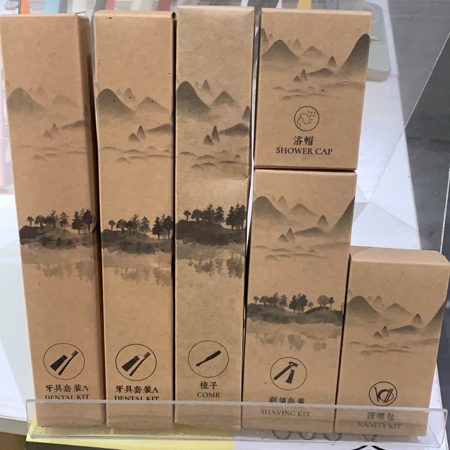 Set de artículos desechables para hotel, kit de higiene y baño para huéspedes