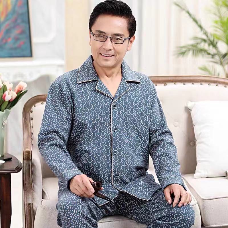Pijamas para mujer Primavera Otoño Invierno 100% algodón de manga larga Otoño de mediana edad más tamaño madre desgaste del hogar traje