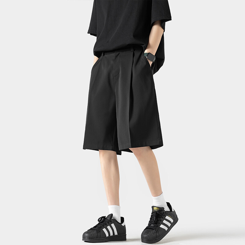 American-Style Drapey Suit Shorts for Men, Summer Thin Trendy Brand Loose High-End Feel Naples Ice Silk Five-Point Shorts American-Style Drapey Suit Shorts for Men, Summer Thin Trendy Brand Loose High-End Feel Naples Ice Silk Five-Point Shorts