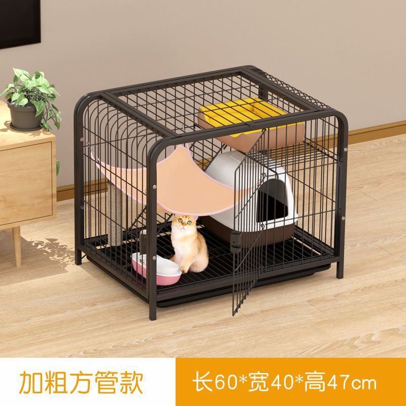 猫ケージ、トイレ付き家庭用猫ヴィラ、一体型小型2階建て猫ハウス、猫ハウス、猫の巣、広いフリースペース|undefined