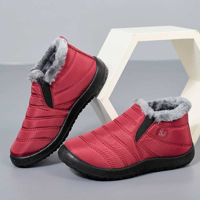 Fleece winter boots, plush‑lined ankle boots, soft sole, plus sizes 35–47