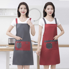 Home apron workwear logo printed text dining kitchen server uniform stylish kitchen waterproof oil-proof apron waistband