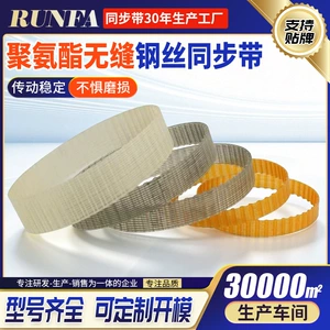 Polyurethane seamless steel wire synchronous belt, one-piece molded without joints, precision transmission belt, PU circular toothed belt