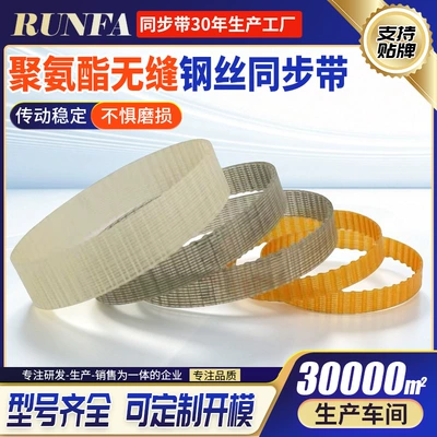 Polyurethane seamless steel wire synchronous belt, one-piece molded without joints, precision transmission belt, PU circular toothed belt (Avtomobil ötürücü kəmərləri)